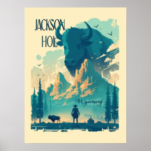 Jackson Hål Wyoming Vintage Poster