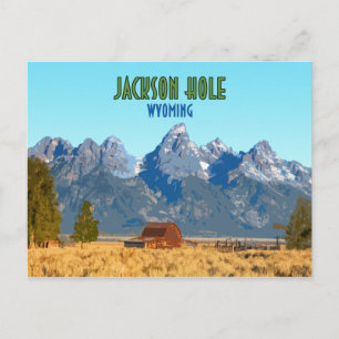 Jackson Hål Wyoming Vintage Vykort