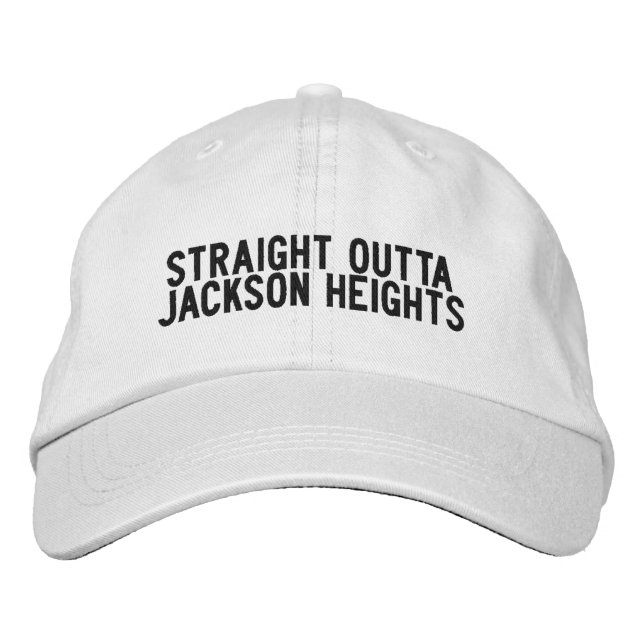 Jackson Heights New York Hatt Broderad Keps (Framsida)