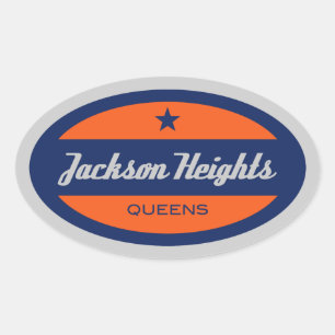 Jackson Heights Ovalt Klistermärke
