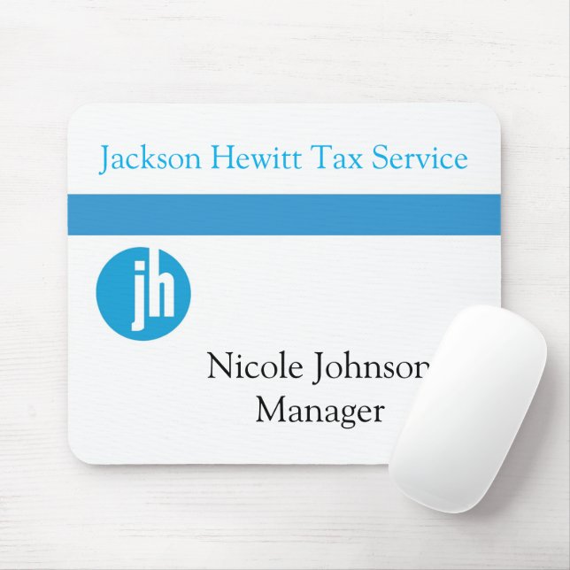 Jackson Hewitt Tax Service Blue Monogram Musmatta (Med mus)