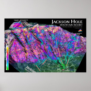 Jackson Hole 3dSkiMaps affisch