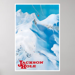 Jackson Hole Affisch Wyoming Resa Konst Vintage Sk