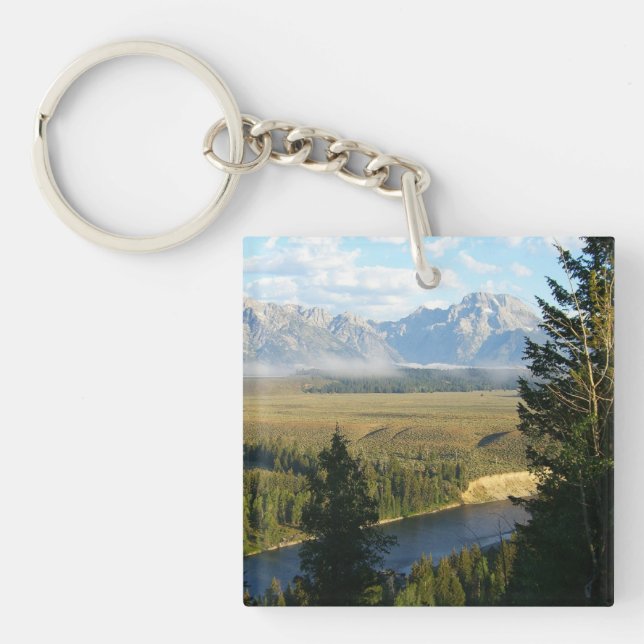 Jackson Hole-bergen och floden (Framsidan)