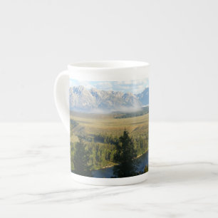 Jackson Hole-bergen och floden Benporslin Mugg