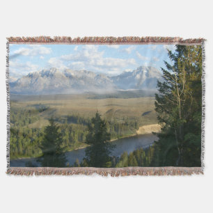 Jackson Hole-bergen och floden Filt