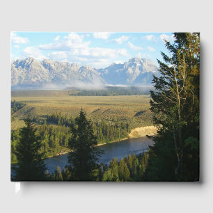 Jackson Hole-bergen och floden Gästböcker