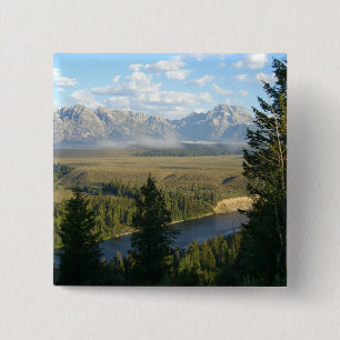 Jackson Hole-bergen och floden Knapp
