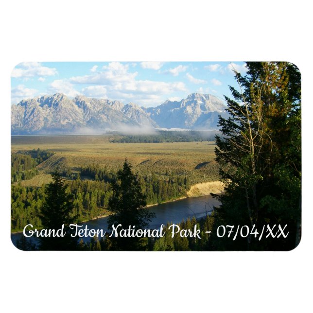 Jackson Hole-bergen och floden Magnet (Horisontell)