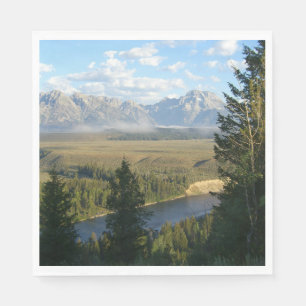 Jackson Hole-bergen och floden Pappersservett