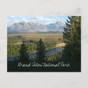 Jackson Hole-bergen och floden Vykort
