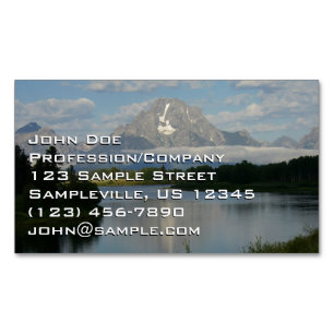 Jackson Hole-floden vid Grand Teton National Park Magnetiska Visitkort