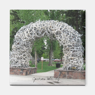 Jackson Hole horn på kronhjortbåge Magnet