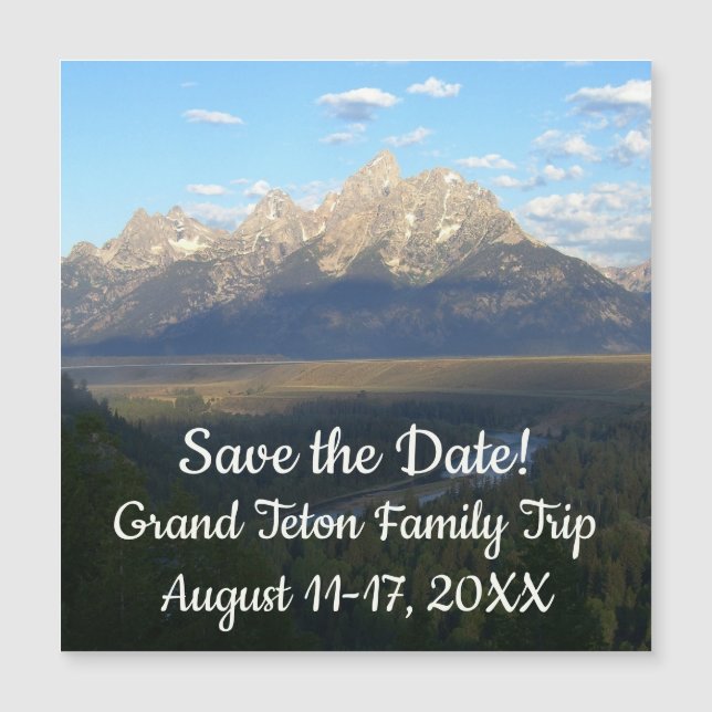 Jackson Hole Mountains Grand Teton Spara datum (Framsida)