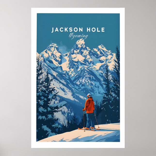 Jackson Hole Ski Poster - Wyoming 1 (Framsidan)
