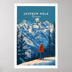 Jackson Hole skidisplayreklam - Wyoming 1 Poster