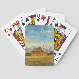 Jackson Hole Watercolor Grand Teton Reseskunst Casinokort