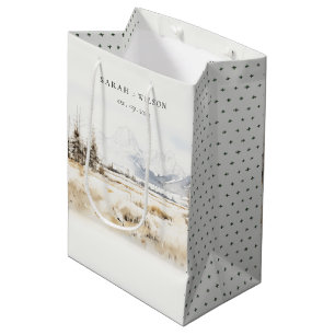 Jackson Hole Wyoming Akvarell Landskaps Bröllop