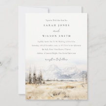 Jackson Hole Wyoming Akvarell Landskaps Bröllop