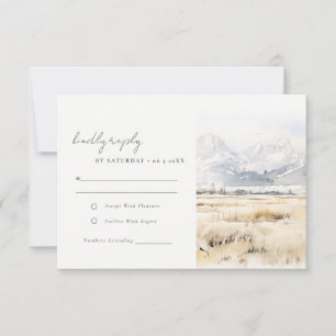 Jackson Hole Wyoming Akvarell Landskaps Bröllop OSA Kort