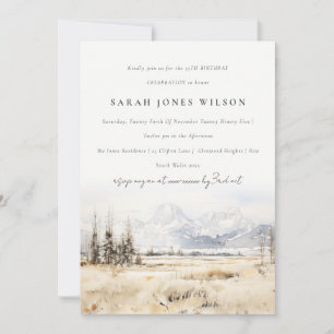 Jackson Hole Wyoming Akvarell Landskaps Födelsedag Inbjudningar