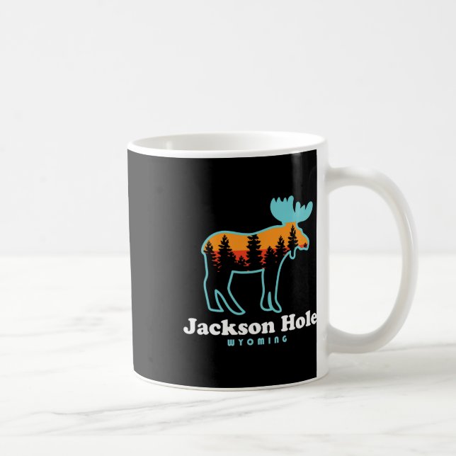 Jackson Hole Wyoming Älg Mountains Grand Tetons  Kaffemugg (Höger)