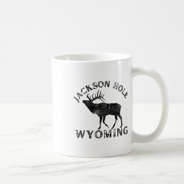 Jackson Hole Wyoming Älg Natur Vandring Utomhus  Kaffemugg (Höger)