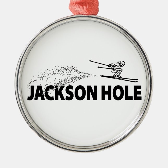 Jackson Hole Wyoming Backhoppare Julgransprydnad Metall (Framsidan)