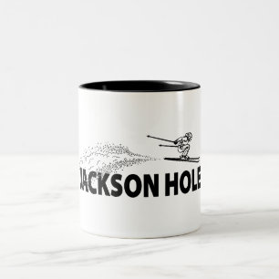 Jackson Hole Wyoming Backhoppare Två-Tonad Mugg