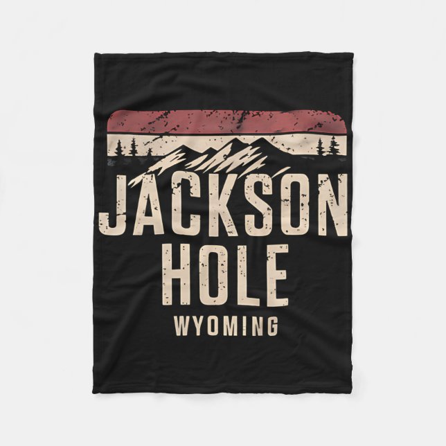 Jackson Hole Wyoming Bergvandring Souvenirpresent Fleecefilt (Framsidan)