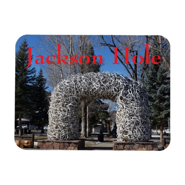 Jackson Hole Wyoming Klövspegelsbågar  Magnet (Horisontell)