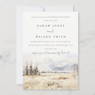 Jackson Hole Wyoming Landskaps Bröllopsjubileum Inbjudningar