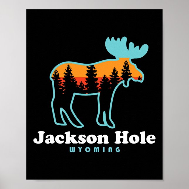 Jackson Hole Wyoming Moose Mountains Grand Tetons  Poster (Framsidan)
