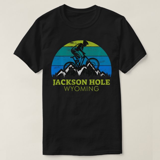 Jackson Hole Wyoming Mountain Biking  T Shirt (Design framsida)