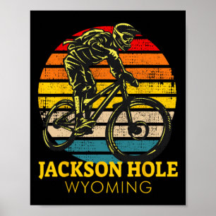 Jackson Hole Wyoming Mountainbiking Retro Mtb Poster