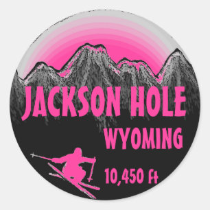 Jackson Hole Wyoming rosor skidar Runt Klistermärke