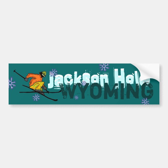 Jackson Hole Wyoming skidar bildekal (Framsidan)