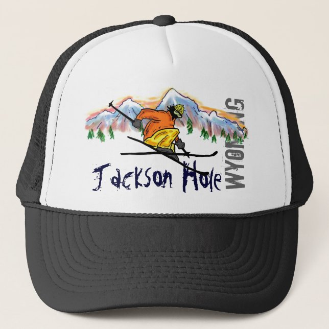 Jackson Hole Wyoming skidar hatten Truckerkeps (Framsida)
