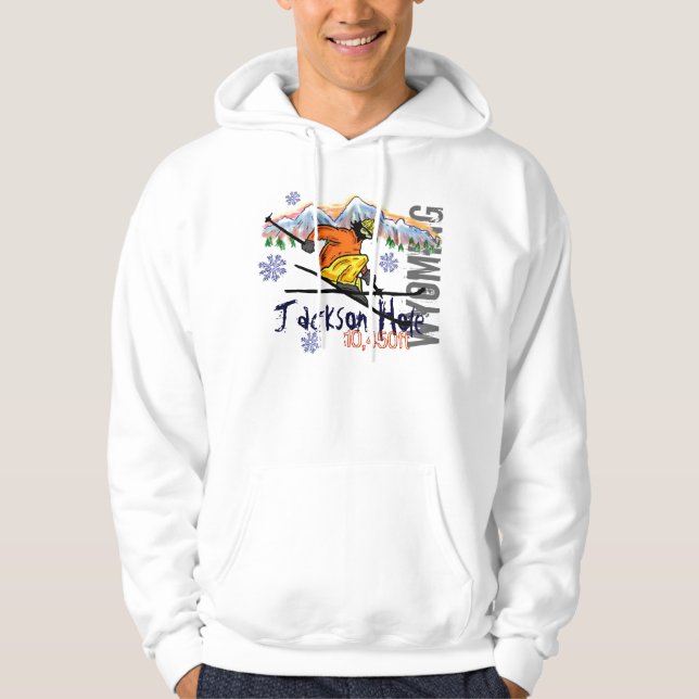 Jackson Hole Wyoming skidar höjdhoodien Hoodie (Framsida)