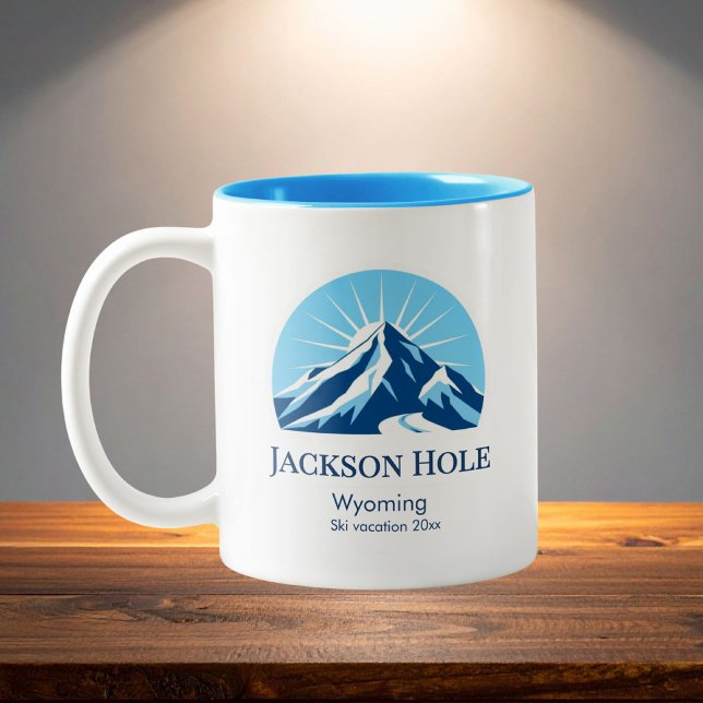 Jackson Hole Wyoming skidortssouvenir Två-Tonad Mugg (Skapare uppladdad)