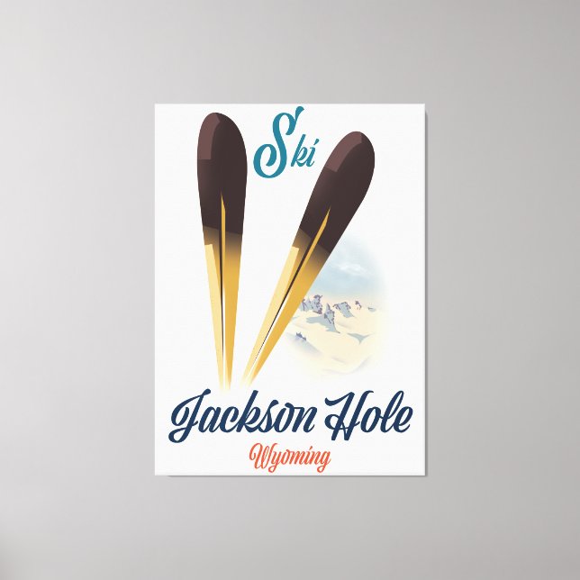 Jackson Hole Wyoming skidposter Canvastryck (Framsida)