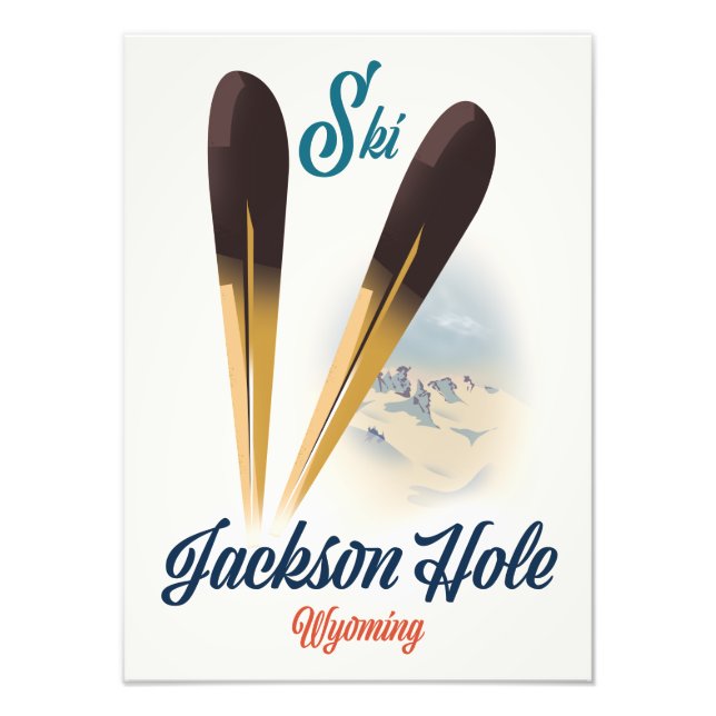 Jackson Hole Wyoming skidposter Fototryck (Framsidan)