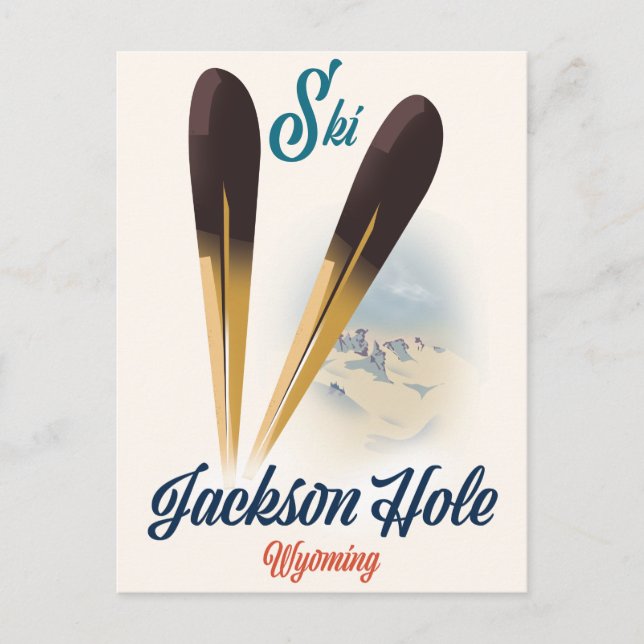 Jackson Hole Wyoming skidposter Vykort (Framsida)