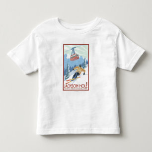 Jackson Hole, Wyoming Skier och spårvagn T Shirt