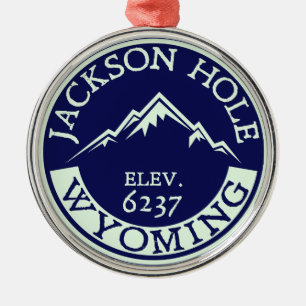 Jackson Hole Wyoming som skidar fotvandra Julgransprydnad Metall