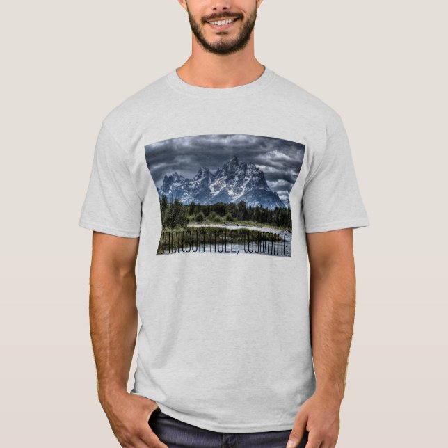 Jackson Hole Wyoming Tee Shirt (Framsida)