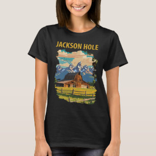 Jackson Hole Wyoming Tetons Retro Resa T Shirt