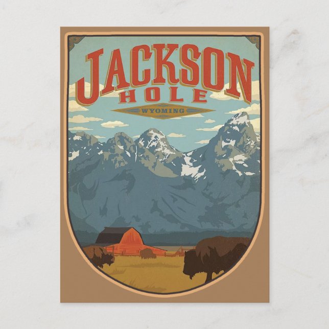 Jackson Hole Wyoming vykort (Framsida)