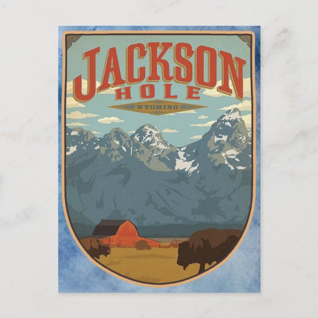 Jackson Hole Wyoming vykort (Framsida)