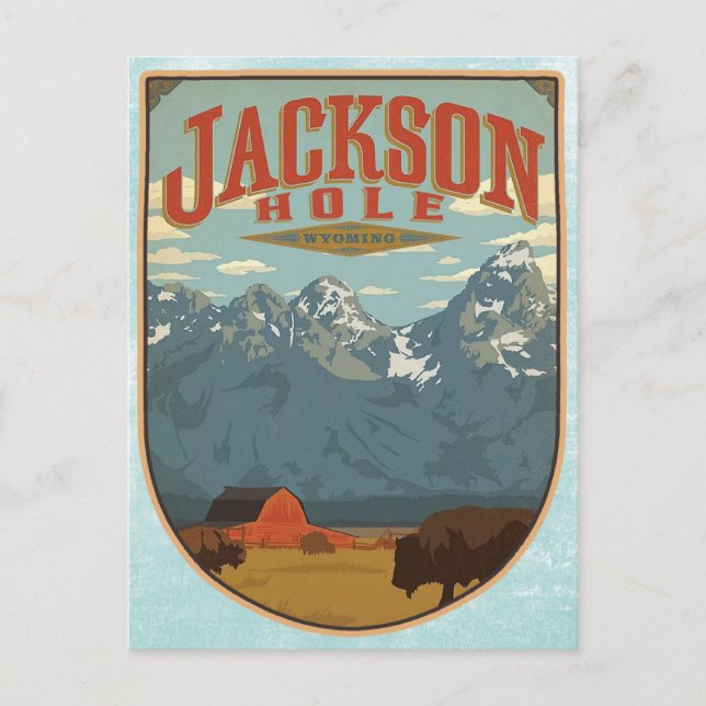 Jackson Hole Wyoming Vykort (Framsida)